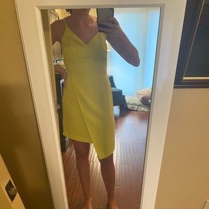 Do + Be Neon yellow asymmetrical dress